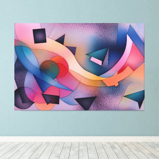 "Boat on Water" Hedendaagse Abstracte kunst Canvas Afdruk (Insitu (Houten vloer))