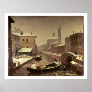 Boat onder de sneeuw poster