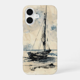 Boat op de strand iPhone 16 hoesje