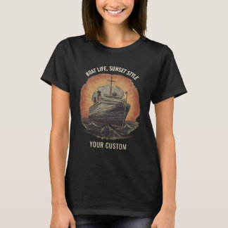 Boat op Sunset T-shirt