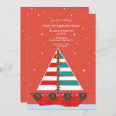 Boat Parade Holiday Invitation (Devant / Derrière)