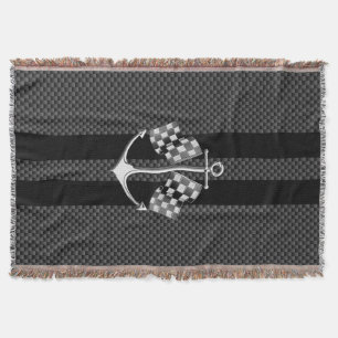 Boat Racing Nautical in Black Carbon Fibre Style Deken