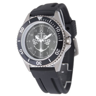 Boat Racing Nautical in Carbon Fiber Dial Horloge
