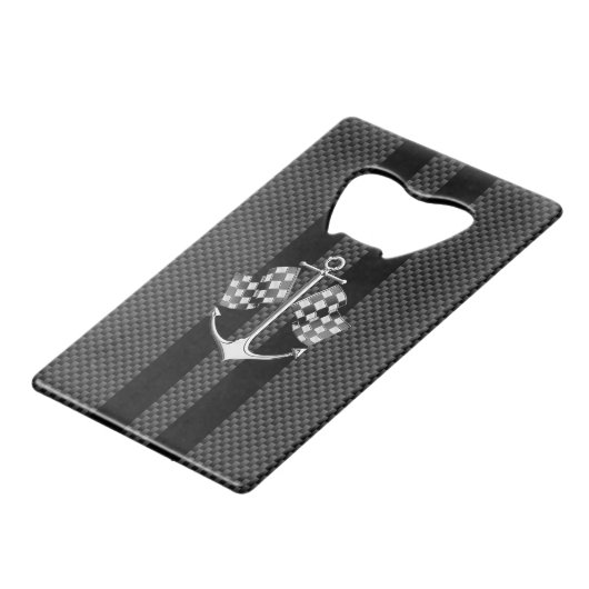 Boat Racing Nautical in Carbon Fibre Style Kredietkaart Flessenopener (Voorkant Gekanteld)