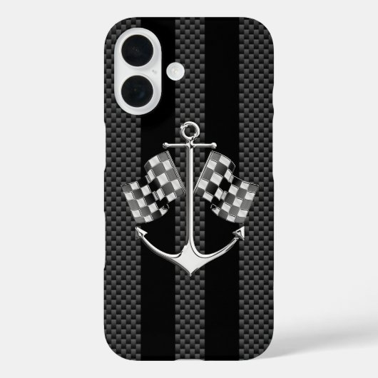 Boat Racing Nautical in koolstofstijl Case-Mate iPhone Case (Achterkant)