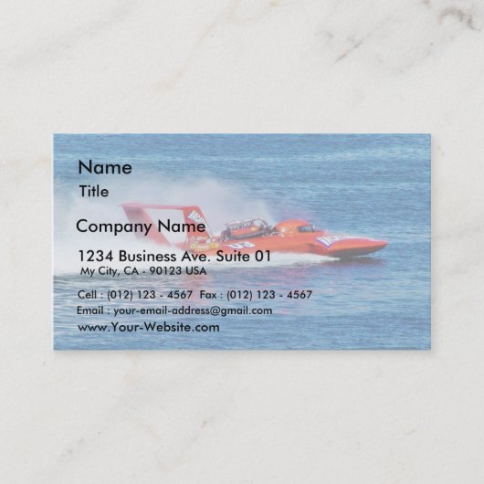 Boat Racing Visitekaartje (Voorkant)