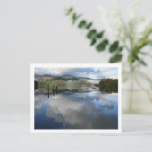Boat Reflectie op Derwentwater Briefkaart (Staand voorkant)