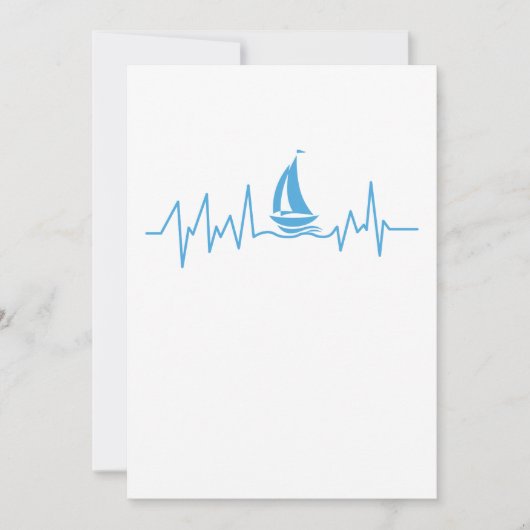 Boat Sailing Gift Heartbeat Funny Sailboat (Voorkant)