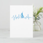 Boat Sailing Gift Heartbeat Funny Sailboat (Staand voorkant)