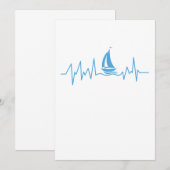 Boat Sailing Gift Heartbeat Funny Sailboat (Voorkant / Achterkant)