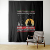 Boat Sailor Sailing Ugly Kerstmis Sailing Gift Wandkleed (In situ)