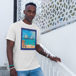 Boat Screen Beach Illustratie T-shirt
