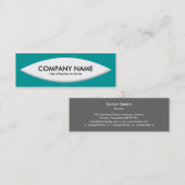 Boat Shape - White op Deep Turquoise Mini Visitekaartje (Voorkant / Achterkant)