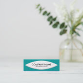 Boat Shape - White op Deep Turquoise Mini Visitekaartje (Staand voorkant)
