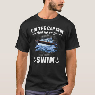 Boat Sports Boat Kapitein Pet Sailing Boat Motor T-shirt