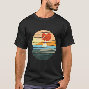 Boat Sunset Sailing Seagulls Graphic Art T-shirt