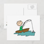 Boat Vissen Briefkaart (Voorkant / Achterkant)