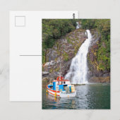 Boat & waterval, Chili Briefkaart (Voorkant / Achterkant)
