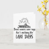 Boat Waves Sun Rays Ain't Nothing Like Lake Days F Kaart (Gele Bloem)