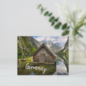 Boathouse in het Obersee-meer in Alpen in Duitslan Briefkaart (Staand voorkant)