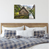 Boathouse in het Obersee-meer in Alpen in Duitslan Canvas Afdruk (Insitu (Slaapkamer))