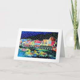 Boathouse Row Philadelphia, PA Christmas Card Feestdagen Kaart