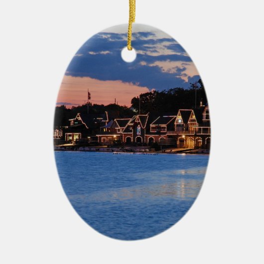 Boathouse Row schemk Keramisch Ornament (Voorkant)