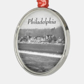 Boathouse Row winter b/w Metalen Ornament (Links)