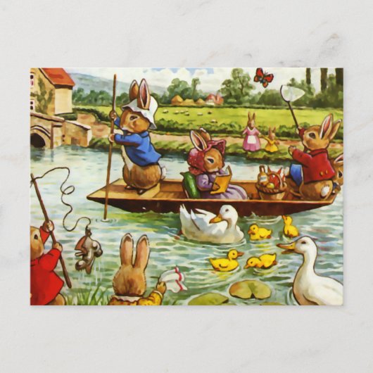 Boating Bunnies Briefkaart (Voorkant)