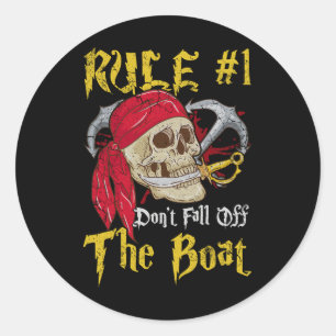 Boating Captain Pirates Fun Pirate Dont Herfst Off Ronde Sticker