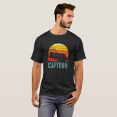 Boating Captoon Pontoon Tritoon Kapitein Pontoon B T-shirt (Voorkant volledig)