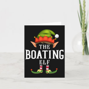 Boating Elf Groep Grappig Kerstfeest Pyjama Party Kaart