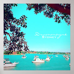 Boats in de haven Drummoyne Sydney Poster