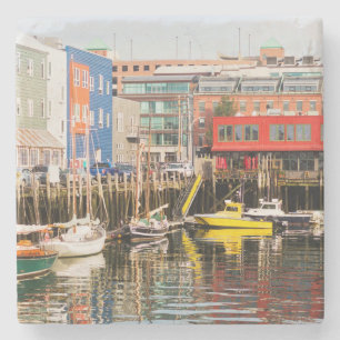 Boats Moored Portland, Maine Stenen Onderzetter