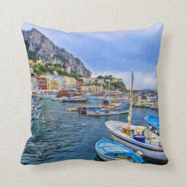 Boats of Capri Italy Travel Photo Art Kussen