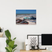 Boats op de strand poster (Thuiskantoor)