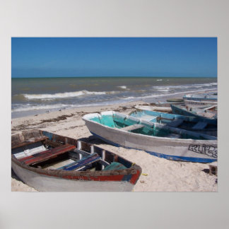 Boats op de strand poster