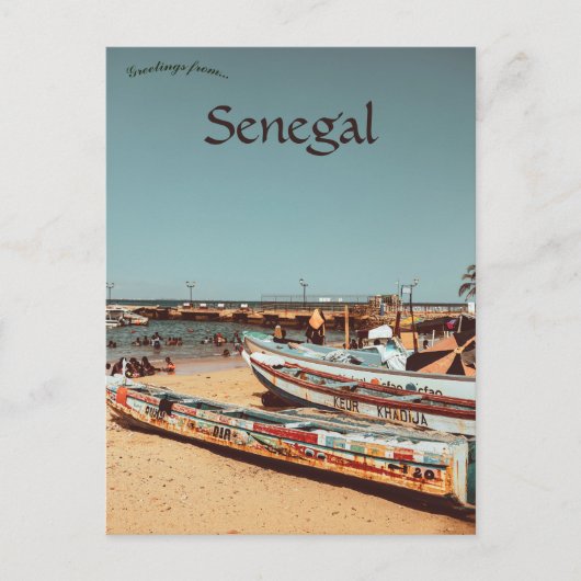 Boats op het eiland Gorée Dakar, regio Senegal Briefkaart (Voorkant)