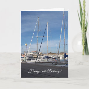 Boats Personalized 70th Birthday Kaart