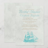 Boats rustiques Invitations de douche nuptiale (Devant / Derrière)