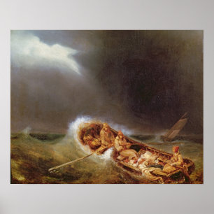 Boats van Dieppe die terugkeren van Gevist Poster