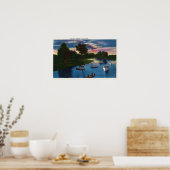 Boatscene in het Valley Park Genesee Poster (Keuken)