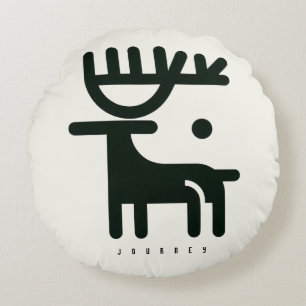BOAZ Minimalistische Noordse Rendier Rond Kussen
