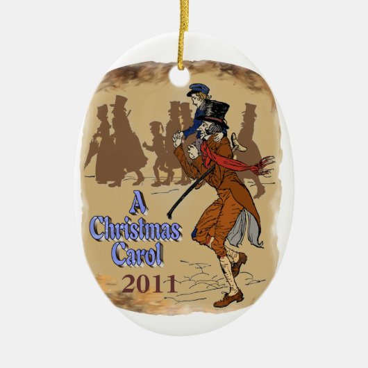 Bob Crachit en Tiny Tim Keramisch Ornament (Voorkant)
