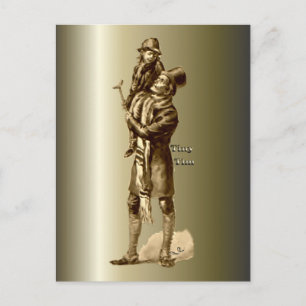 Bob Cratchit en Tiny Tim KerstCarol Feestdagenkaart