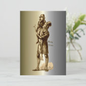 Bob Cratchit en Tiny Tim KerstCarol Feestdagenkaart (Staand voorkant)