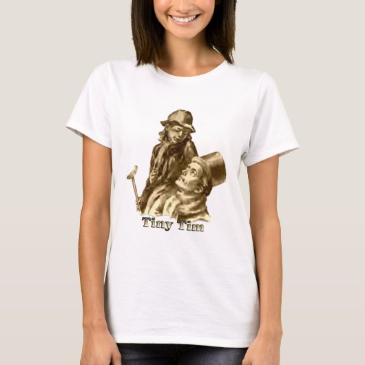 Bob Cratchit en Tiny Tim KerstCarol T-shirt (Voorkant)