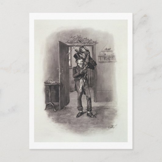 Bob Cratchit en Tiny Tim uit 'Charles Dickens: Briefkaart (Voorkant)