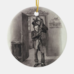 Bob Cratchit en Tiny Tim uit 'Charles Dickens: Keramisch Ornament