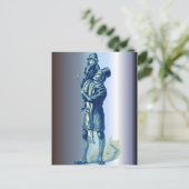 Bob Cratchit Holding Tiny Tim Kerstcarol Feestdagenkaart (Staand voorkant)